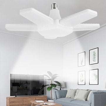300W E27 Deformable LED Garage Light Bulb Foldable 5 Blade Ceiling Lamp Workshop Supermarket Lightin