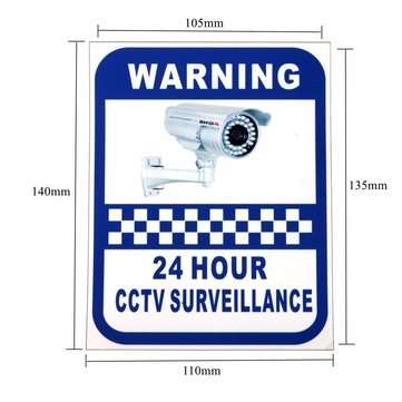 4xCCTV Camera Warning Stickers Surveillance Vinyl Decal Video Security Sign New