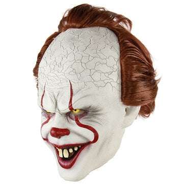 Scary Clown Mask Pennywise Cosplay Halloween Latex Creepy Joker Stephen Masks Party Supplies For Adu