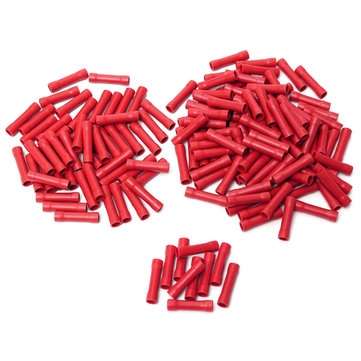 Red Insulated Butt Connector Electrical Crimp Terminal for 0.5-1.5 SQMM Cable (QUANTITY: 100PCS)