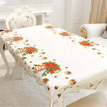 1PC 110x180cm Rectangular Disposable Table Cloth Christmas Tablecloth Printed Table C... (STYLE: 03)