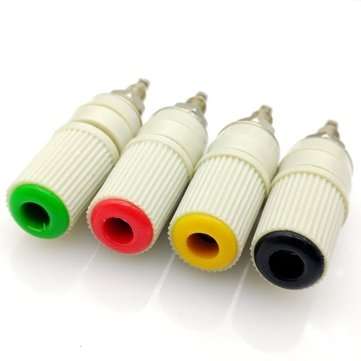 4Color 4mm Banana Socket Pure Copper Large Current Binding Post M5 Studs 30VAC-60VDC MAX 24A Banana