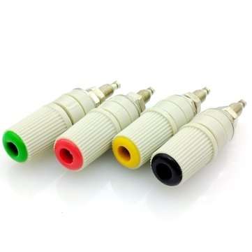 4Color 4mm Banana Socket Pure Copper Large Current Binding Post M5 Studs 30VAC-60VDC MAX 24A Banana