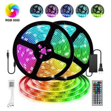 12V LED Light Strip 15M 5050 RGB LED Tape Lights RGB Rope Lights 16 Milions Colors Flexible Changing
