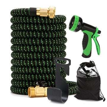 25Ft-100Ft Flexible Car Washing Water Hose 9 Function Spray Nozzle Guns Leakproof ... (LENGTH: 7.5M)