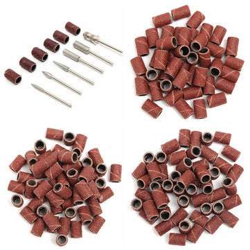 300pcs 80/120/180 Grit Drill Sanding Bands with 6 Replacement Bits Set