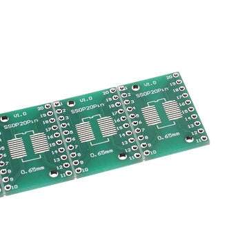 10PCS SOP20 SSOP20 TSSOP20 to DIP20 Pinboard SMD To DIP Adapter 0.65mm/1.27mm to 2.54mm DIP Pin Pitc