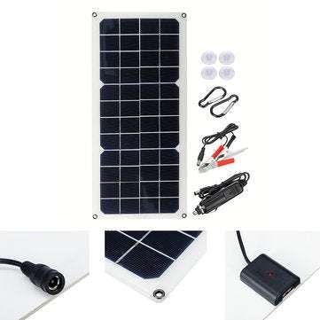 16V 10W 1.2A 420x190x2.5mm Monocrystalline Semi-flexible Solar Panel Set with Rear Junction Box Supp