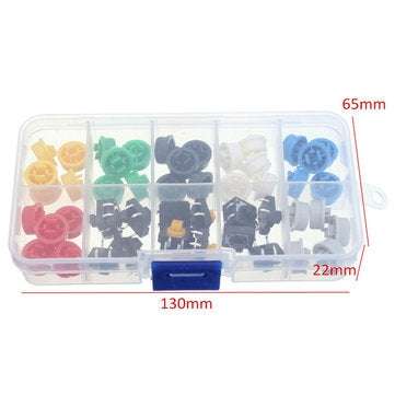 5 x 50pcs Tactile Push Button Switch Momentary Tact & Cap Assorted Kit 12x12x7.3mm Key Caps