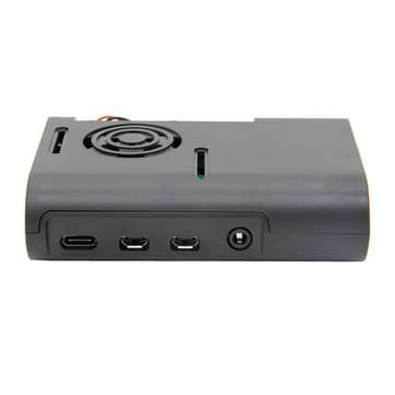 3pcs Black Protective ABS Case Support Cooling Fan for Raspberry Pi 4 Model B