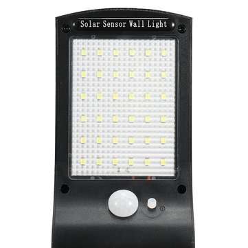 3pcs Solar Powered 36 LED PIR Motion Sensor Waterproof Street Security Light Wall Lamp for Outdoor G