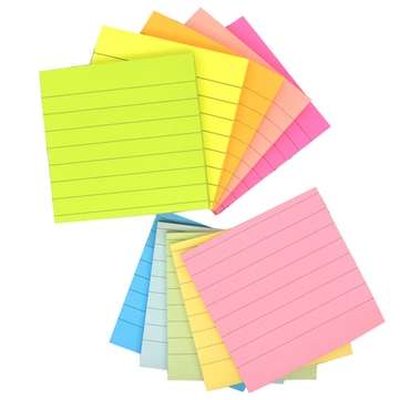 5 Pcs Self-Stick Notes Sticky Notes Colorful Bookmark Candy-colored Striped Horizontal Note Sticky N