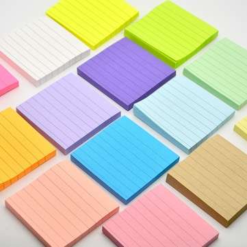 5 Pcs Self-Stick Notes Sticky Notes Colorful Bookmark Candy-colored Striped Horizontal Note Sticky N