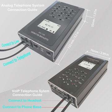 Analog VoIP Digital Telephone Recorder Remote Listen Leave Message Loop Records