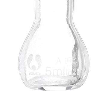 5mL Clear Glass Volumetric Flask w/ Glass Stopper Lab Chemistry Glassware