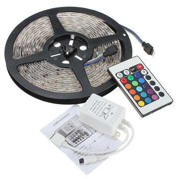 2X 5M 5050 RGB Waterproof 300 LED Strip Light 24 Key Controller DC12V