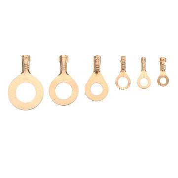 250pcs Ring Type Gold Terminals Golden Brass Non-insulated Crimp Terminals Connectors 3.2mm-10.2mm C