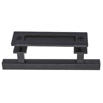 12 Inch Rustic Barn Door Handle for Sliding Door Barn Door Hardware Black Door Pull Plate Antique Lo