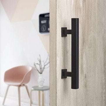 12 Inch Rustic Barn Door Handle for Sliding Door Barn Door Hardware Black Door Pull Plate Antique Lo