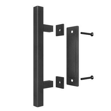 12 Inch Rustic Barn Door Handle for Sliding Door Barn Door Hardware Black Door Pull Plate Antique Lo