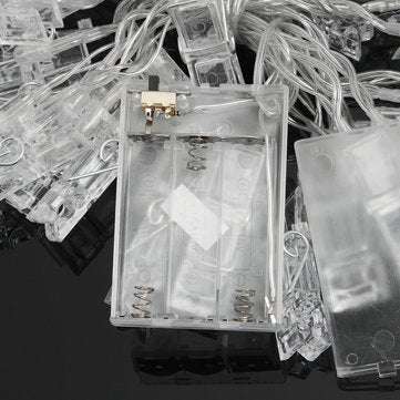 5M Warm White Battery Operated 40 LED String Light Hanging Pictures Photo Peg Clip Lamp for Indoor H