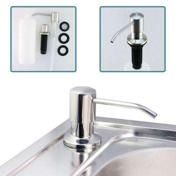 300ml Stainless Steel Kitchen Soap Dispenser DIY Sink Liquid Shampoo Lotion
