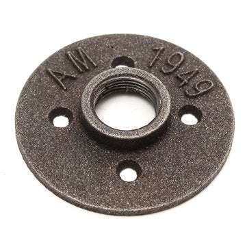 2pcs 3/4 Inch Black Malleable Iron Floor Flange Fitting Pipe NPT Antique Wall Flange Seat
