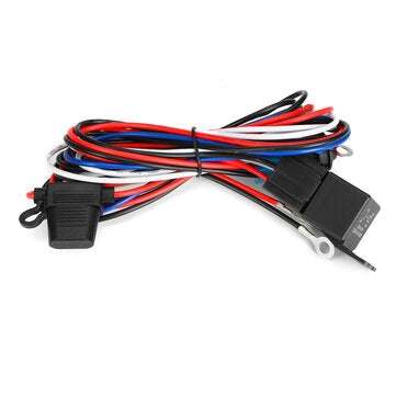 12V Car Universal Fog Light Wiring Kit Round Switch With Red LED Lamp