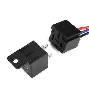 12V Car Universal Fog Light Wiring Kit Round Switch With Red LED Lamp