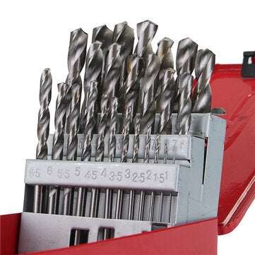 38pcs 1-13mm HSS Twist Drill Bit Set with Case for Steel