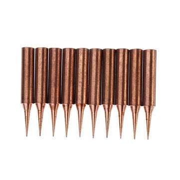 10Pcs Pure Copper Iron Tips 900M-T-I Soldering Tips for Soldering Rework Soldering Iron Station