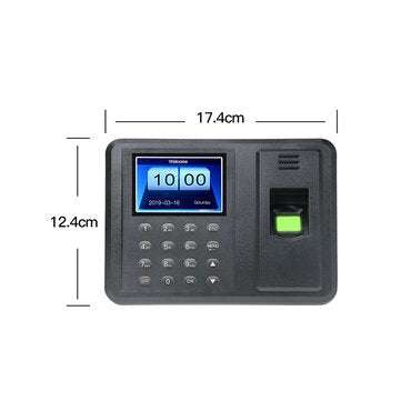 2.8" Employee Biometric Fingerprint Recorder Attendance Clock Time Card Machine