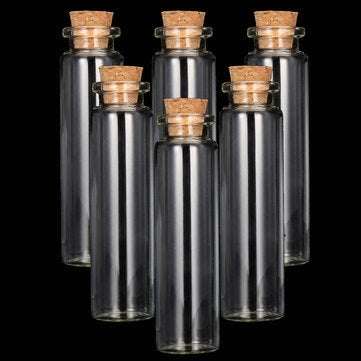 5 Pcs/Lots 22*80mm 20ml Empty Tiny Small Clear Message Glass Drifting Bottles Vials With Cork For St