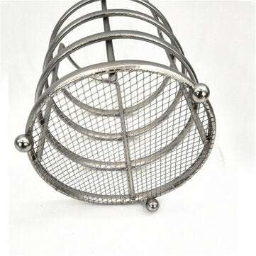 11X17cm Round Tableware and Chopstick Holder Metal Tool Storage Basket