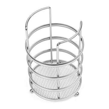 11X17cm Round Tableware and Chopstick Holder Metal Tool Storage Basket