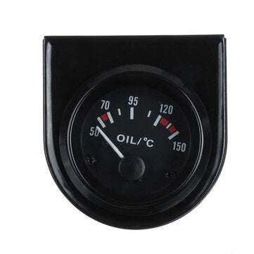 2`` 52mm Universal Car Black Pointer Oil Temperature Temp Sensor Gauge LED Light