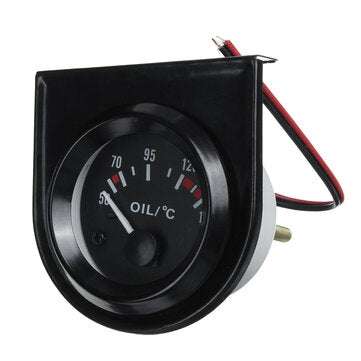 2`` 52mm Universal Car Black Pointer Oil Temperature Temp Sensor Gauge LED Light