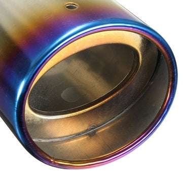 2.5" Grilled Blue Chrome Stainless Steel Exhaust Muffler Tip Pipe Universal