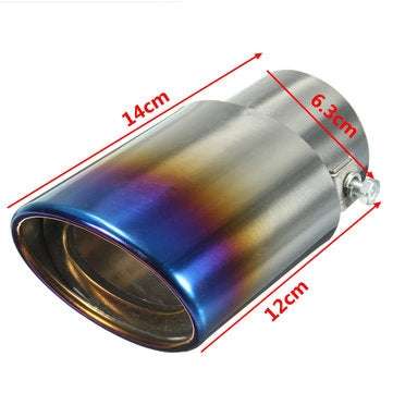 2.5" Grilled Blue Chrome Stainless Steel Exhaust Muffler Tip Pipe Universal