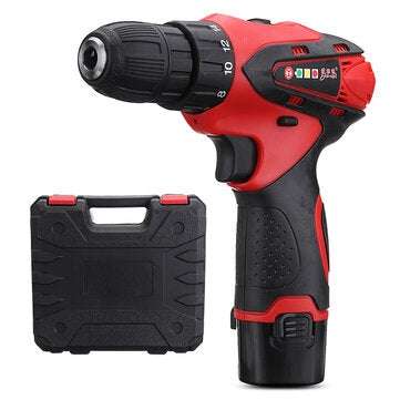 1500mAh 110V-220V Electric Screwdriver Lithium Power Dirver Drill Dual Speed DC12V ... (COLOR.: RED)