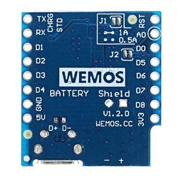 2pcs Wemos Battery Shield V1.2.0 For Wemos D1 Mini Single Lithium Battery Charging & Boost Module