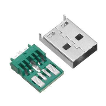 10PCS USB AM 3.0 Welding Plate Type High Current Male Short Body 17.0mm 5p Green Two-Piece Iron Shel