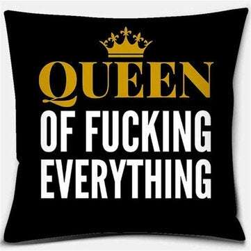 45 x 45cm Cool Black Linen Throw Pillow Couch Case Home Sofa Cushion Cover Phrases ... (TYPE: TYPE8)