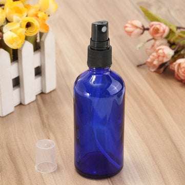 100ml Blue Glass Spray Bottle Aromatherapy Essential Oil Storage Liquid Container Empty Jar