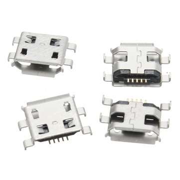 10Pcs Micro USB Type B Female 5Pin Socket 4Legs SMD SMT Soldering Connector