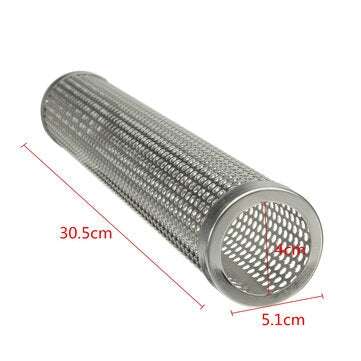 12 Inch Round BBQ Smoker Wood Pellet Grill Hot Cold Smoke Generator Smoking Mesh Tube