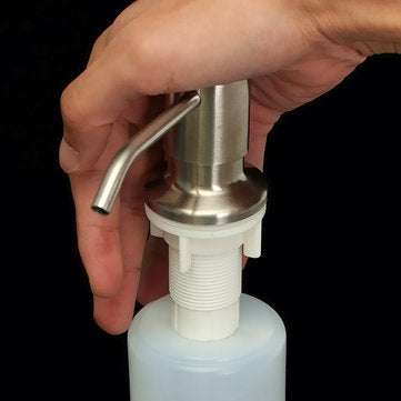 350ML Kitchen Bathroom Sink Liquid Soap Dispenser Cleanser Essence Hand Sanitizer Brushed Nickel Hea