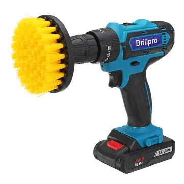 11Pcs Electric Drill Cleaning Brush with Sponge and Extend Attachment Tile Grout Power Scrubber Tub