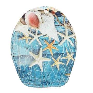 3PCS Set Blue Ocean Style Bathroom Set Pedestal Rug Lid Toilet Cover Bath Mat