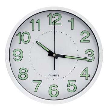 12inch Wall Clock Silent Quartz Luminous Wall Night Clocks Black/White (COLOR: WHITE)